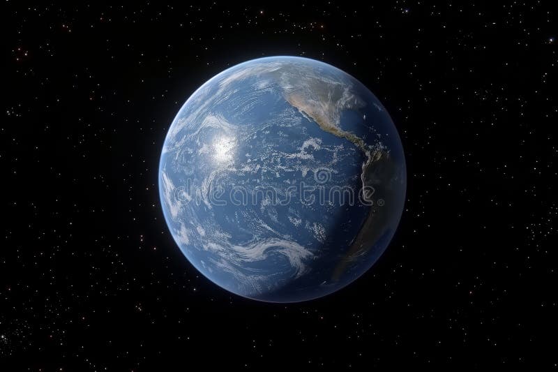 Stunning image of earth featuring a vibrant blue atmosphere against the vastness of space vector illustration