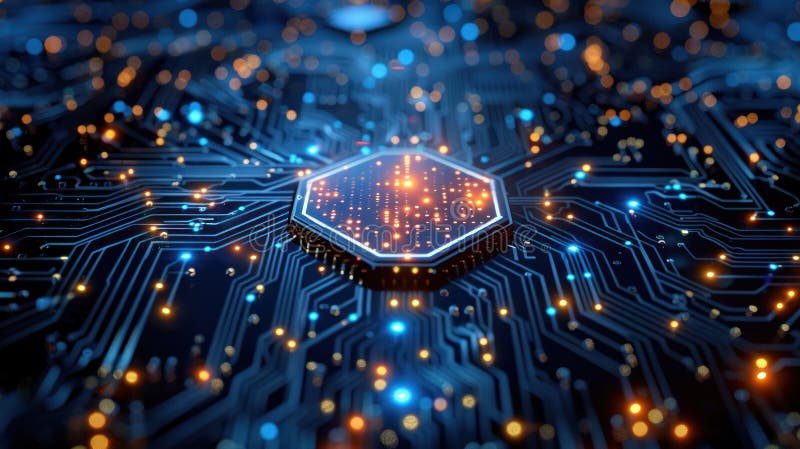 Digital Universe: Futuristic Technology Background with Circuit Board Design vector illustration