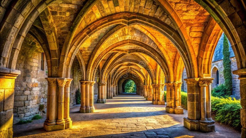 Stunning Isolated Medieval Arches Detailed Architectural Elements for Design Projects Backgrounds and Digital Art stock illustration