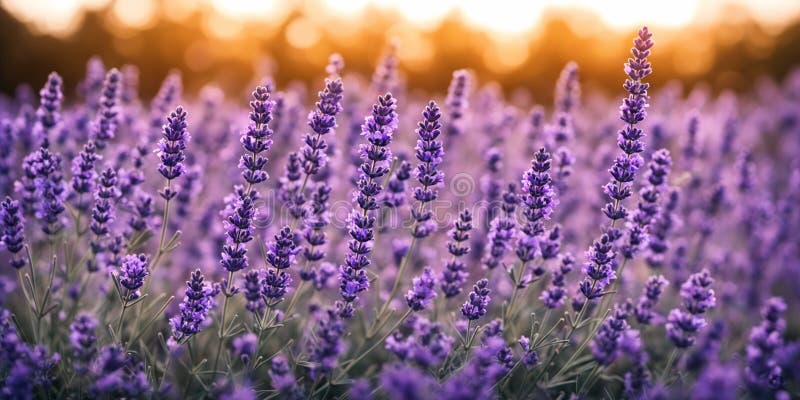 Stunning landscape with lavender field royalty free illustration