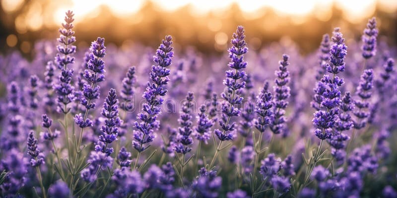 Stunning landscape with lavender field royalty free illustration