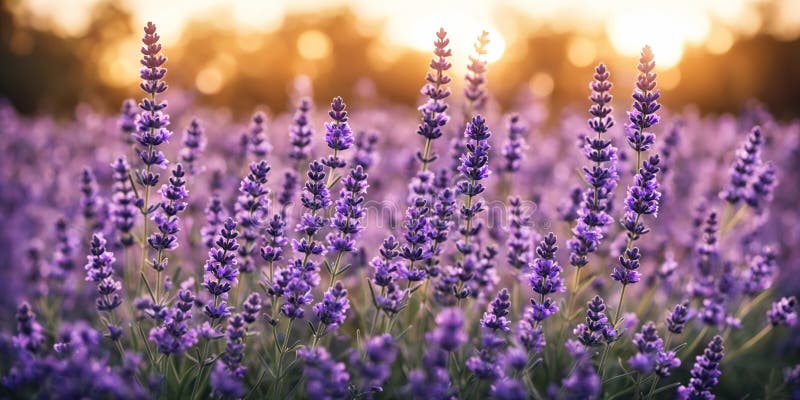 Stunning landscape with lavender field royalty free illustration