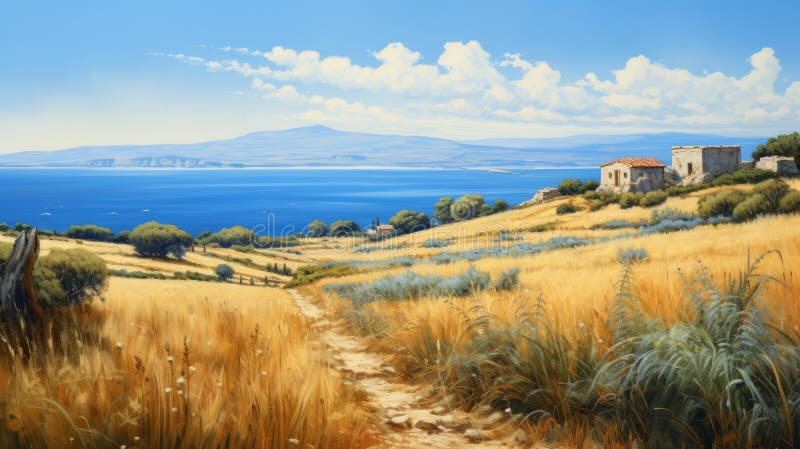 Vibrant Mediterranean Landscapes: Realistic Seascapes in Whistlerian