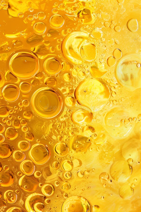 Stunning processed collage of golden yellow oil bubbles texture background royalty free stock images