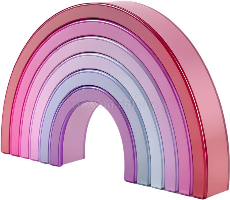 Vibrant rainbow curve with smooth color gradient for design. stock illustration