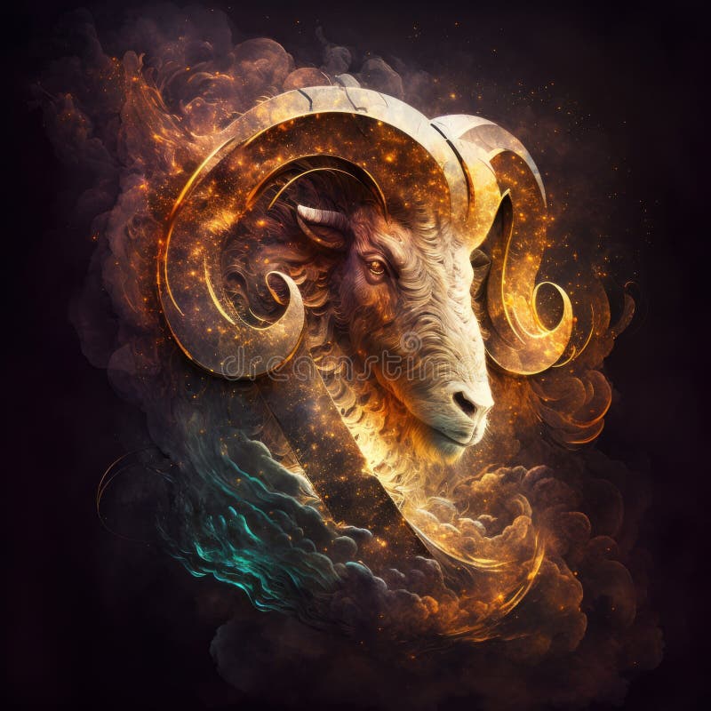 Stunning Ram: Astrological Symbol of Aries Captured through Generative ...