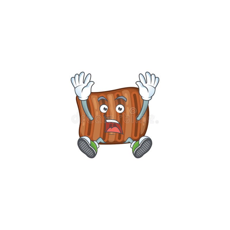 A Stunning Roasted Beef Cartoon Character with Happy Face Stock Vector