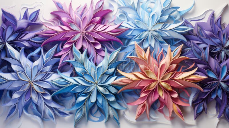 Stunning Snowflake Artwork Featuring Soft Hues And Intricate Patterns