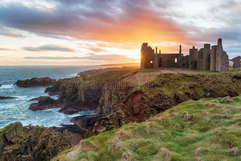 Slains Castle at Sunset