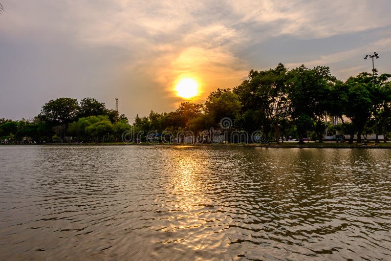 Stunning vibrant during sunset at the Jatujak park stock photos Stunning vibrant during sunset at the Jatujak park stock photos