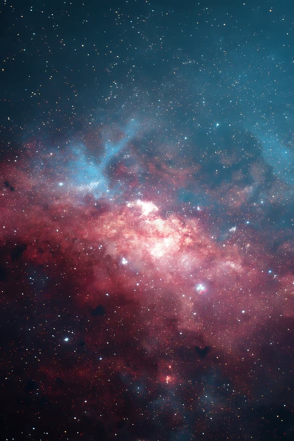 A stunning view of a galaxy filled with stars and nebulae. The image displays a stock illustration