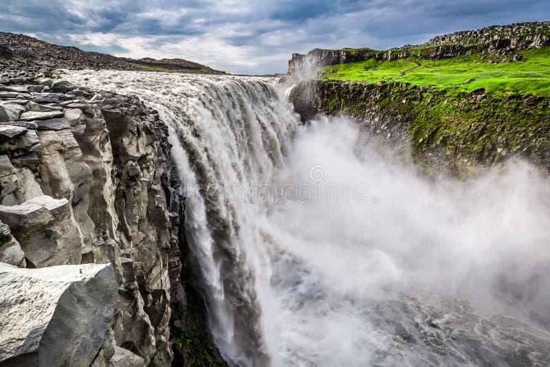 Stunning waterfall Dettifoss, Iceland stock photo