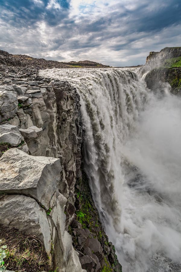 Stunning waterfall Dettifoss in Iceland royalty free stock photography