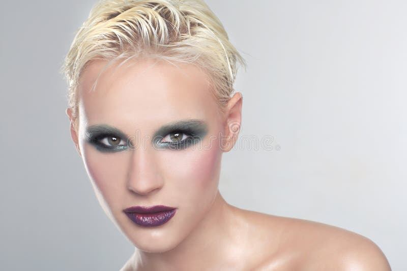 Stunning Woman with Clean and Perfect Make Up Stock Photo Image of