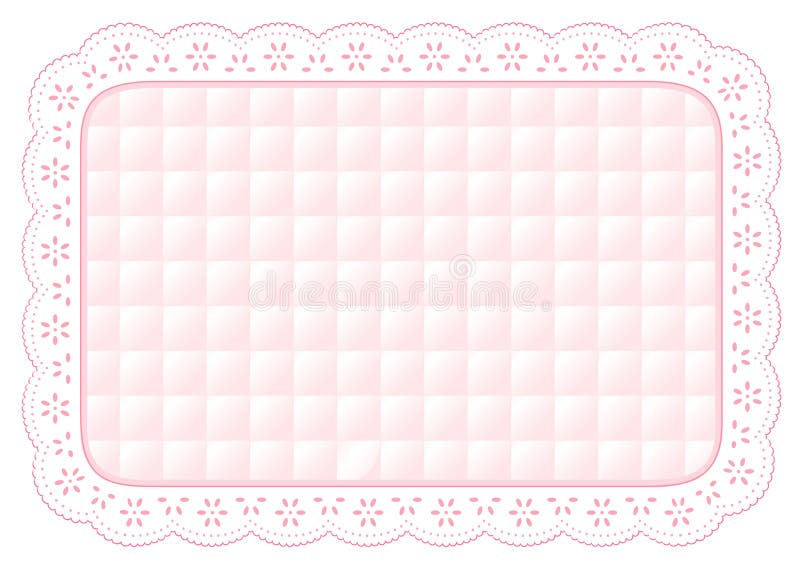 stuoia di posto imbottita del merletto dell'occhiello di colore rosa di bambino di +EPS illustrazione vettoriale stuoia di posto imbottita del merletto dell'occhiello di colore rosa di bambino di +EPS illustrazione vettoriale