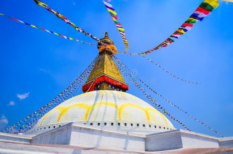 Stupa Bouddhanath в течение дня в Катманду, Непале стоковая фотография Stupa Bouddhanath в течение дня в Катманду, Непале стоковая фотография