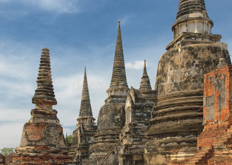 Stupas de Wat SI Sanphet, Ayutthaya, Thaïlande