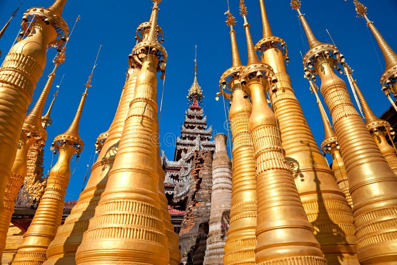 Stupas in Indein, Inle Lake, Myanmar. Stupas in Indein, Inle Lake, Myanmar.