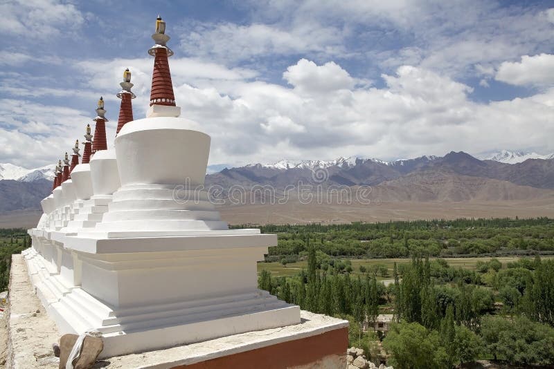 Stupas at the Shey Monastery, Ladakh, India