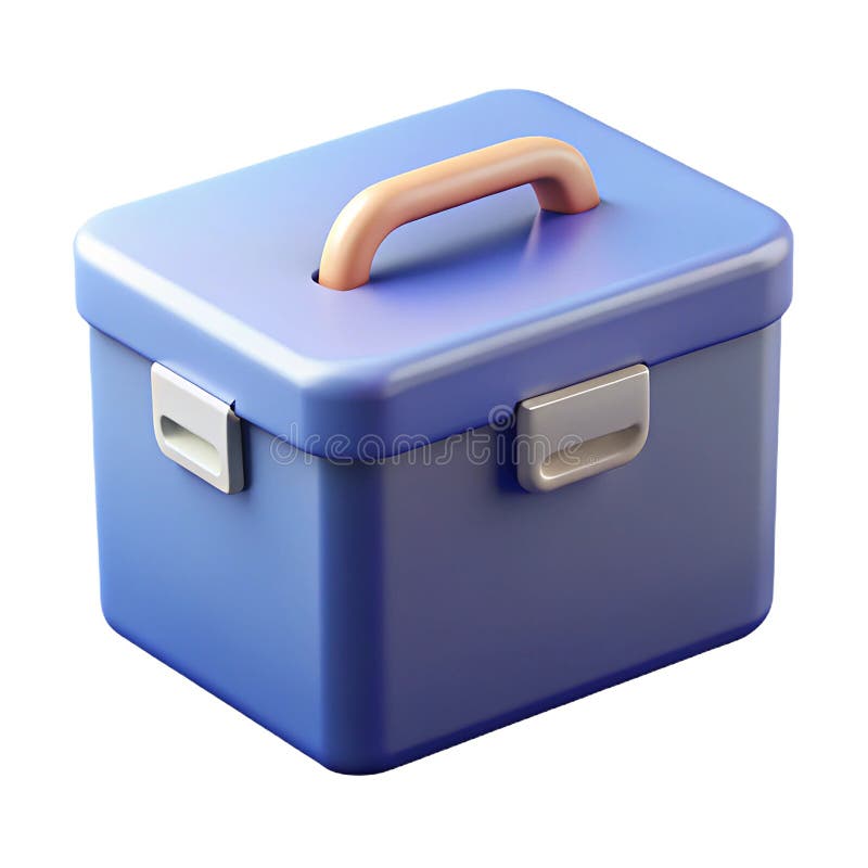 Sturdy file box with handle and lid. Large file storage box with handle and secure lid isolated on a white background perfect for organizing documents
