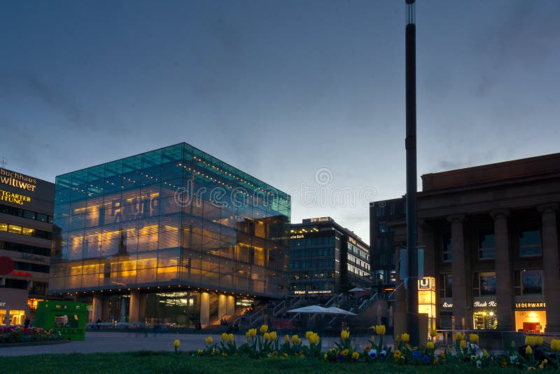Stuttgart down town night scene stock photography Stuttgart down town night scene stock photography
