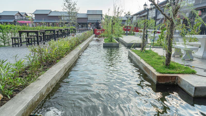 1 January 2024 in Bangkok, Thailand Picture of a rectangular cement pond pond. that is the entire length of the barrier There are also trees that have been planted around the pond, including shrubs. 1 January 2024 in Bangkok, Thailand Picture of a rectangular cement pond pond. that is the entire length of the barrier There are also trees that have been planted around the pond, including shrubs