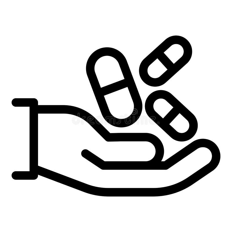 Style d'icône de pilules à disposition illustration stock