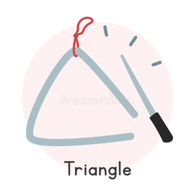 Style De Dessin Animé Triangle Musical. Simple Triangle Instrument