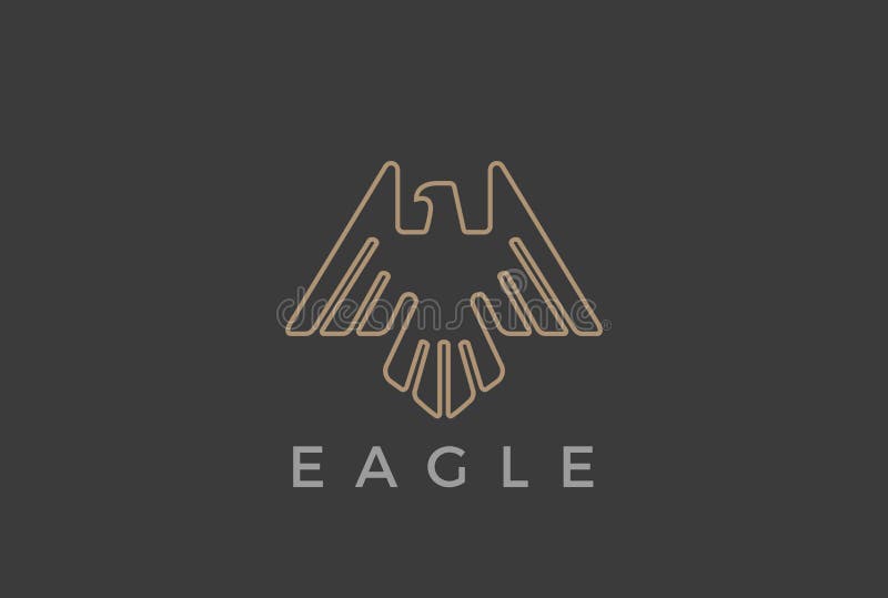 Style héraldique de luxe linéaire de calibre de vecteur de conception de logo de vol d'Eagle Bird Icône montante de Logotype d'en illustration de vecteur Style héraldique de luxe linéaire de calibre de vecteur de conception de logo de vol d'Eagle Bird Icône montante de Logotype d'en illustration de vecteur