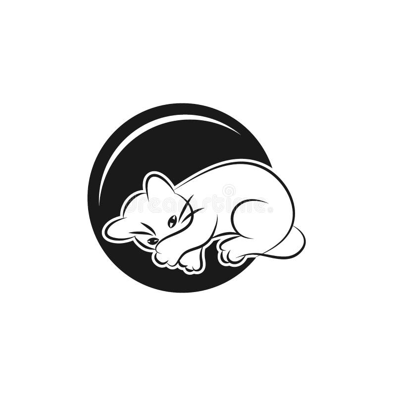 Style Negatif De Sourire Assis De L Espace Du Modele De Vecteur De Conception De Logo De Chat Noir Icone Veterinaire De Concept S Illustration De Vecteur Illustration Du Propre Createur