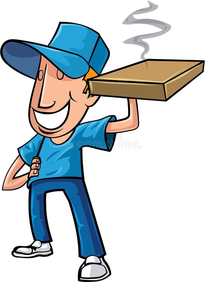 Stylised Cartoon Pizza Delivery Man Stock Illustration Illustration 