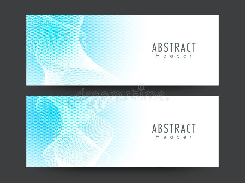 Stylish abstract header or banner set. stock illustration