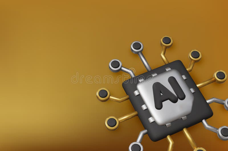 Stylish AI neural processing unit drives progress in robotics, big data, and revolutionary computing power. vector illustration