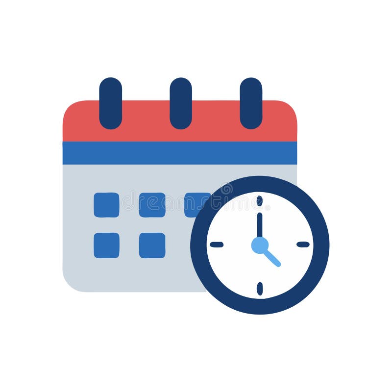Stylish Calendar Clock Icon for Planning vector illustration