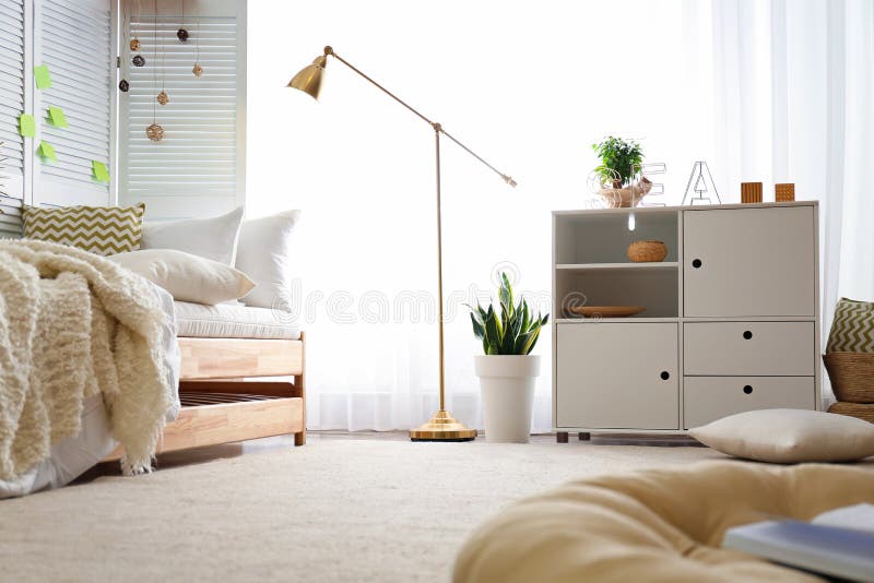 Stylish Chest of Drawers in Bedroom Stock Image Image of bedroom