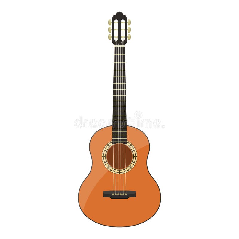 Stylish Classical Guitar Vector Design Illustration Stock Vector