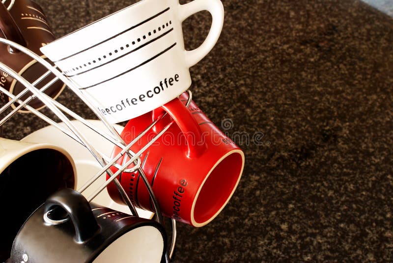 Stylish coffee cups in the kitchen