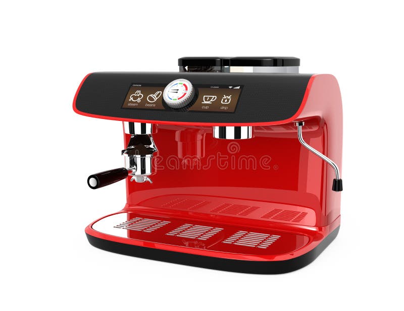 Stylish coffee machine with touch screen. 3D rendering image with clipping path. vector illustration