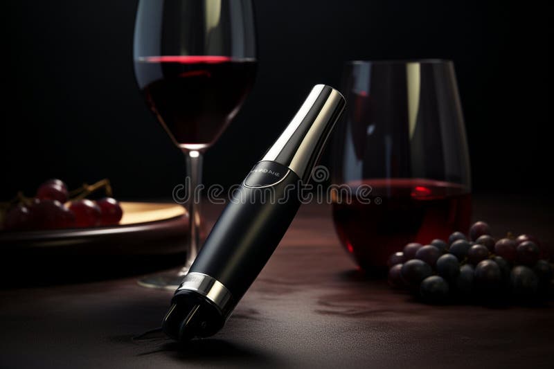 Stylish and Compact Electric Wine Openers for Easy Stock Illustration