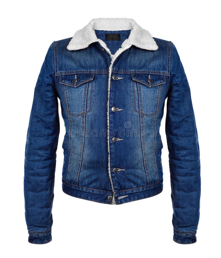 Stylish Denim Jacket in the Cool Season on White Stock Photo Image of
