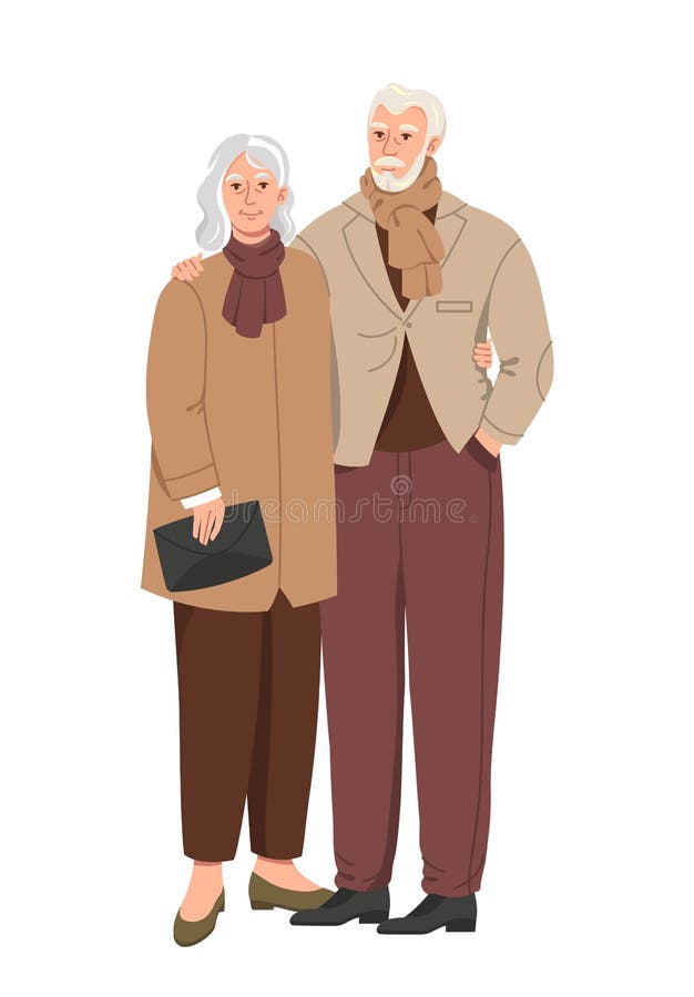 Stylish elderly people stock illustration. Illustration of grandfather ...