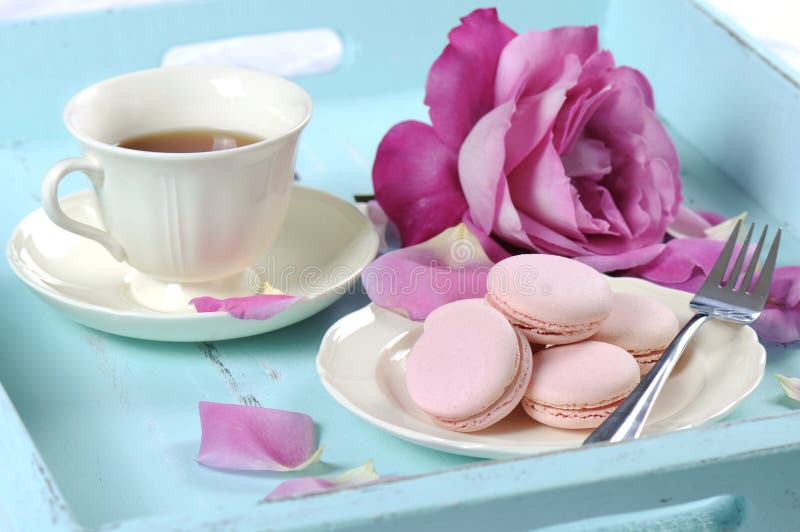 Stylish, elegant, shabby chic style afternoon tea tray stock images Stylish, elegant, shabby chic style afternoon tea tray stock images