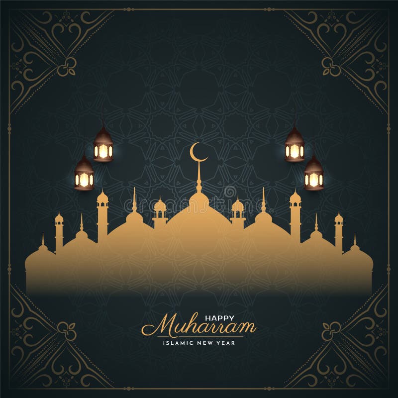 Happy Muharram Islamic Festival Religious Background Stock Illustration -  Illustration of hijri, milad: 194233401