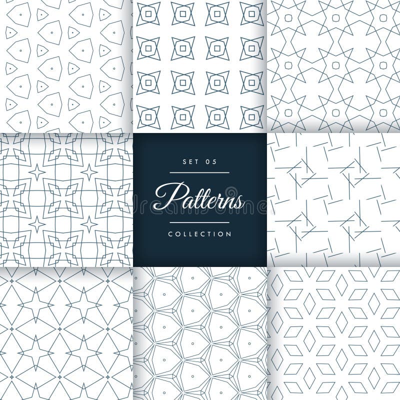 Stylish geometric patterns set collection. Vector royalty free illustration Stylish geometric patterns set collection. Vector royalty free illustration