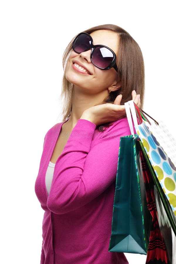 Stylish Girl with shopping bags