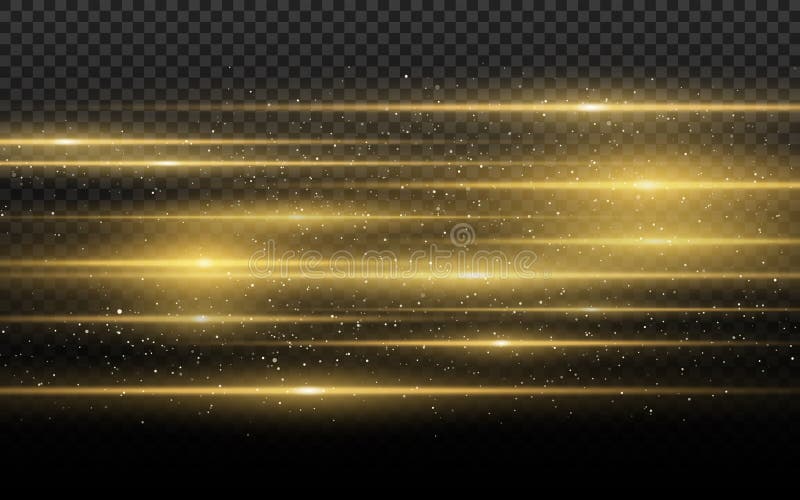Stylish Golden Light Effect. Abstract Laser Beams Of Light. Chaotic