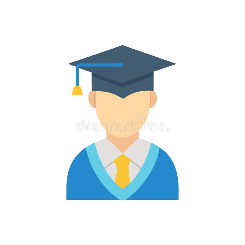 Stylish Graduate Student Graphic Icon stock illustration
