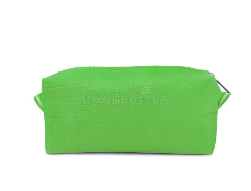 Stylish Green Cosmetic Bag Isolated on White Stock Photo Image of