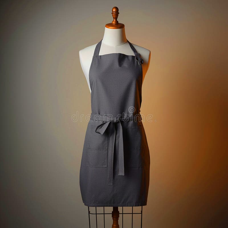 Stylish Grey Apron on Mannequin Kitchen Craft Wear stock illustration