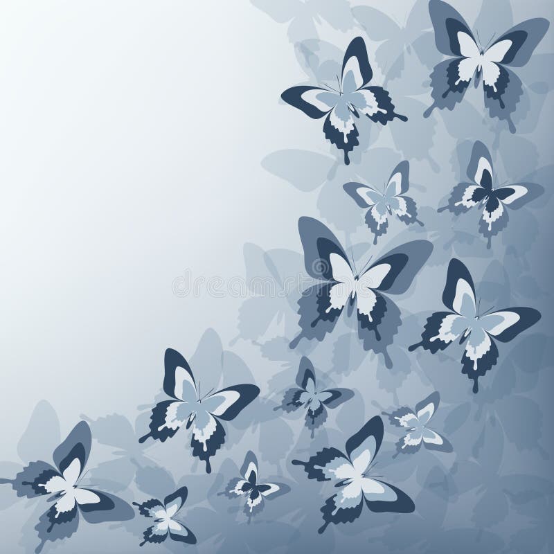 Stylish Grey Background with Butterfly Stock Vector Illustration of 